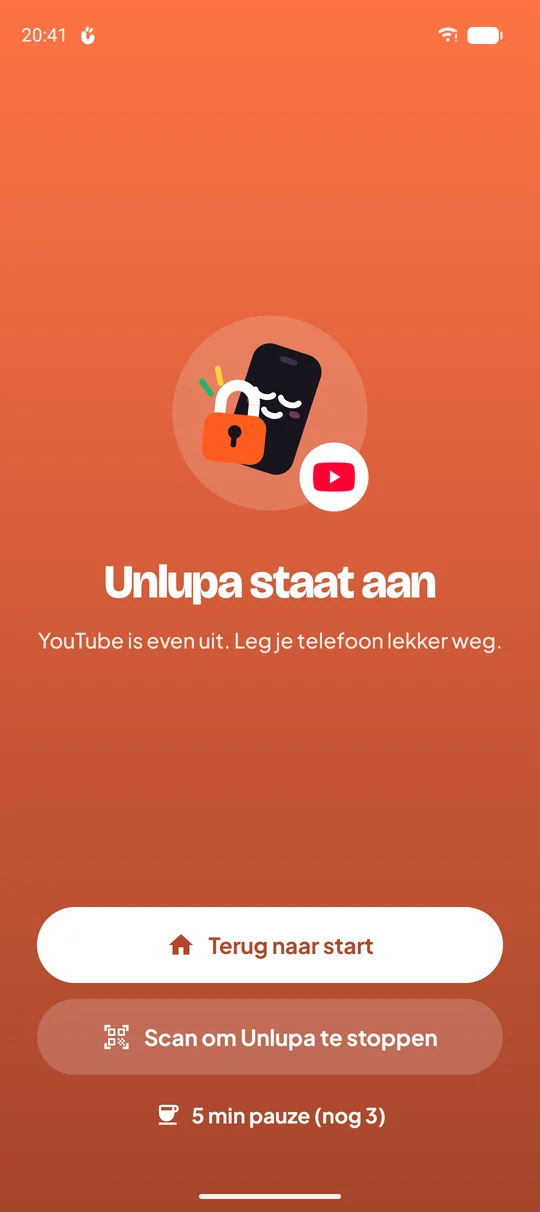 Blokscherm voor de YouTube app