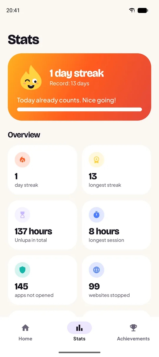 Stats with your streak